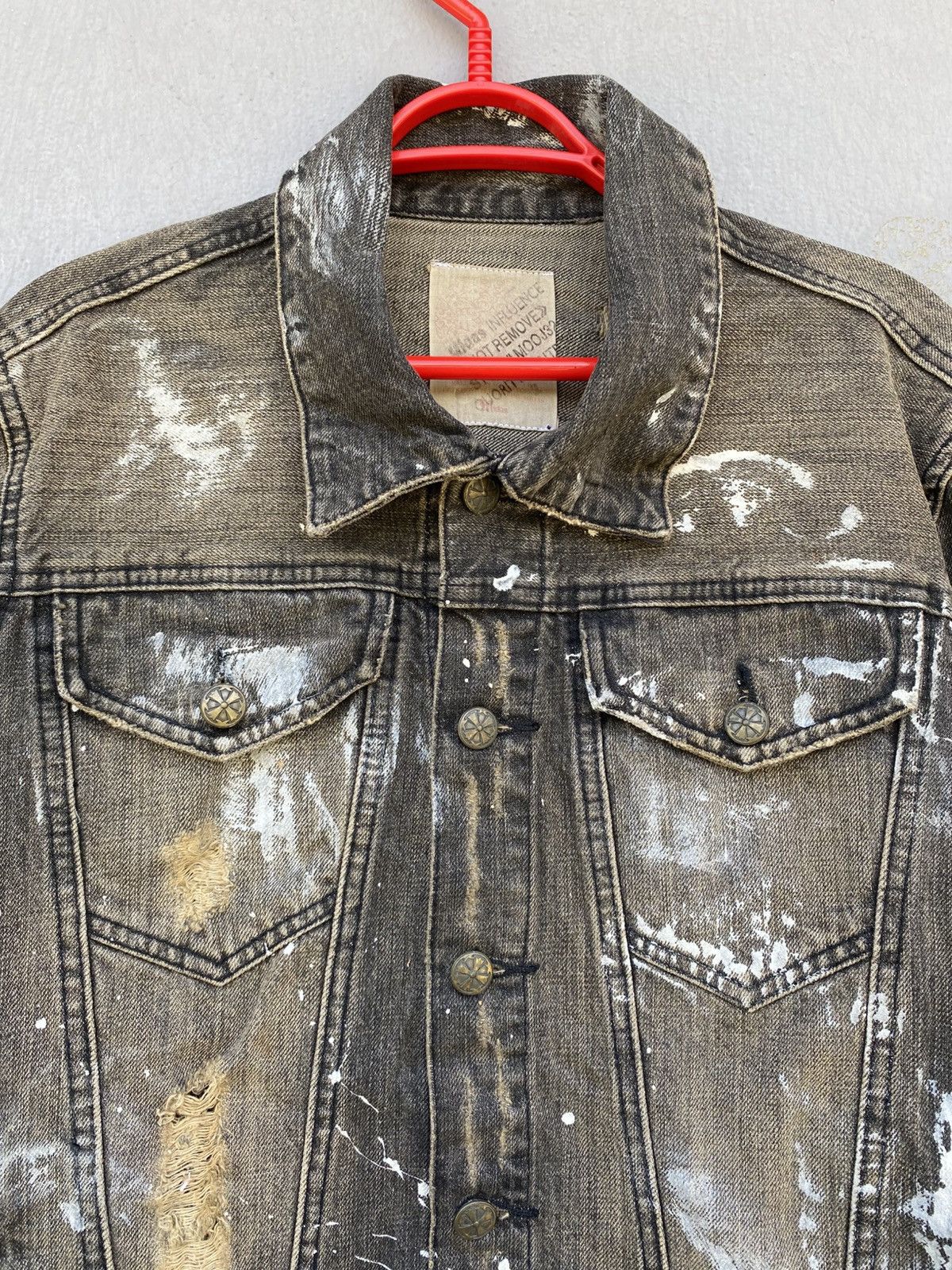 Japanese Brand × Seditionaries MIDAS WASHED BLACK DISTRESSED PAINTER DENIM JACKET ANARCHY Size US M / EU 48-50 / 2 - 3 Thumbnail