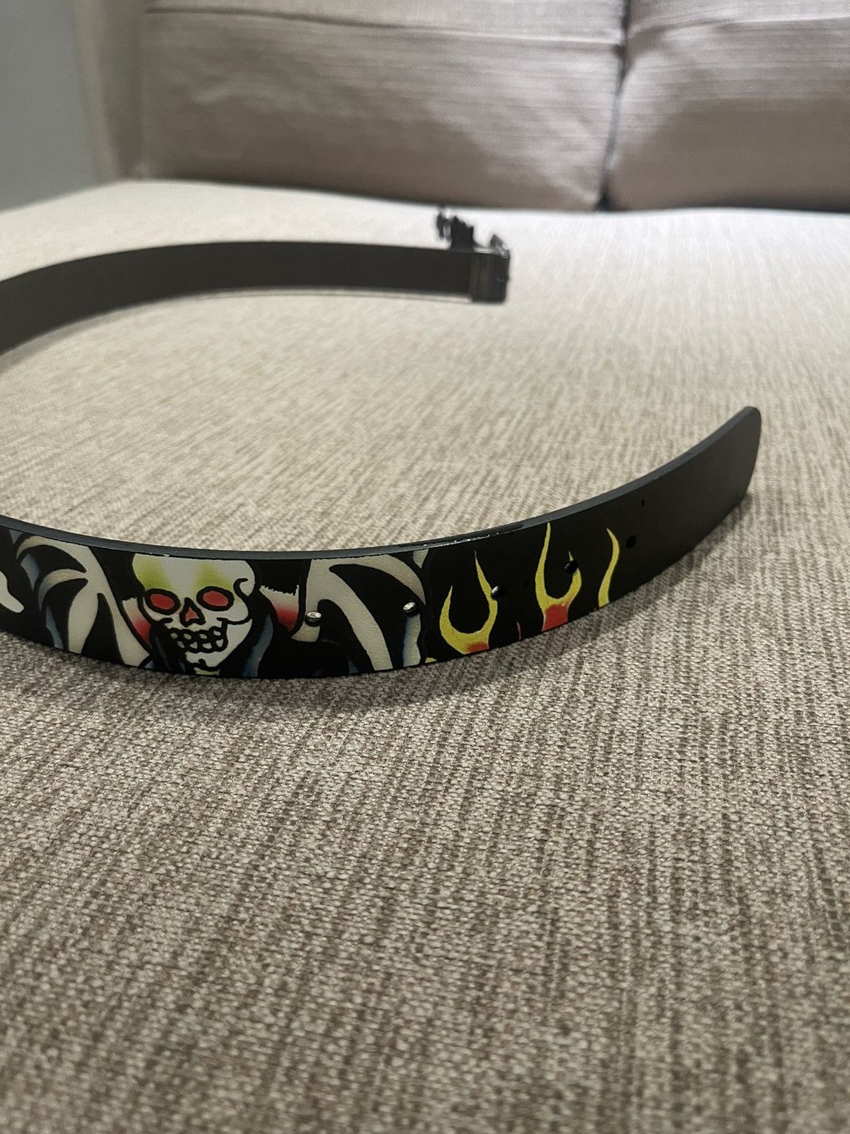 Ed Hardy Ed Hardy “Live To Ride” Speed Kills Reversible Belt Size 36 - 4 Thumbnail