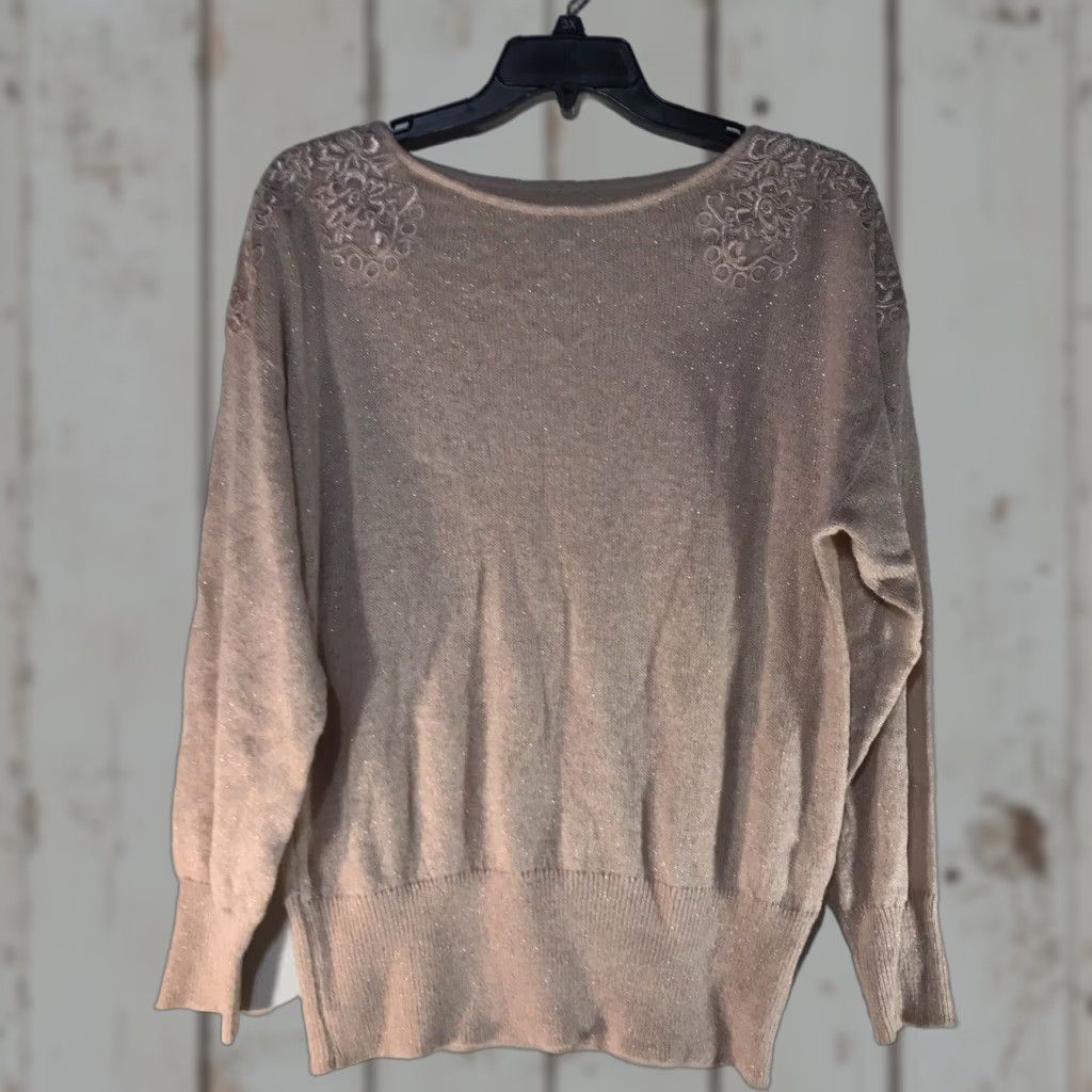 Vintage ELLE Peach Shimmering Knit Sweater Womens Size XXL Embroidery Lt Lt Peach Size XXL / US 16-18 / IT 52-54 - 1 Thumbnail