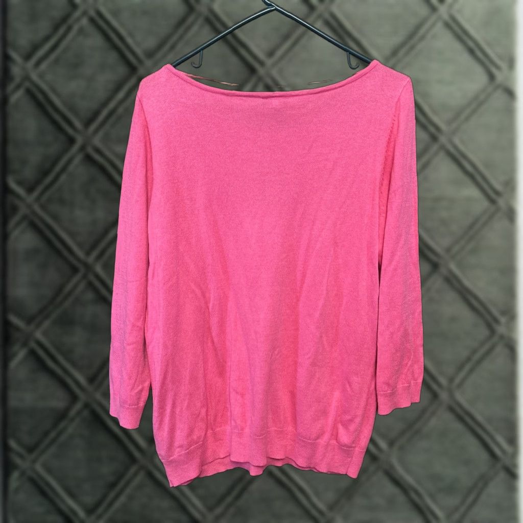 Worthington NWT Worthington Pink Blouse Top 3/4 Sleeve XL Pullover Knit Cotton Ladies Shirt Size XL / US 12-14 / IT 48-50 - 1 Thumbnail