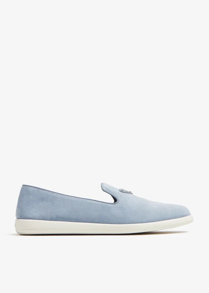Prada o1srvl11e0226 Suede Slippers in Blue Size US 11 / EU 44 - 1 Thumbnail