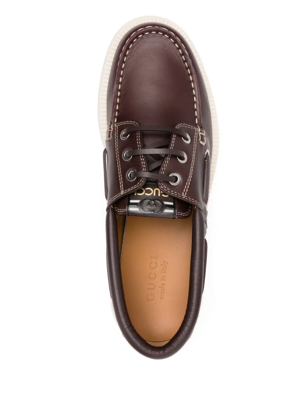 Gucci o1loc1c0226 816268 Men's Lace-Up Shoes in Brown Size US 11.5 / EU 44-45 - 4 Thumbnail