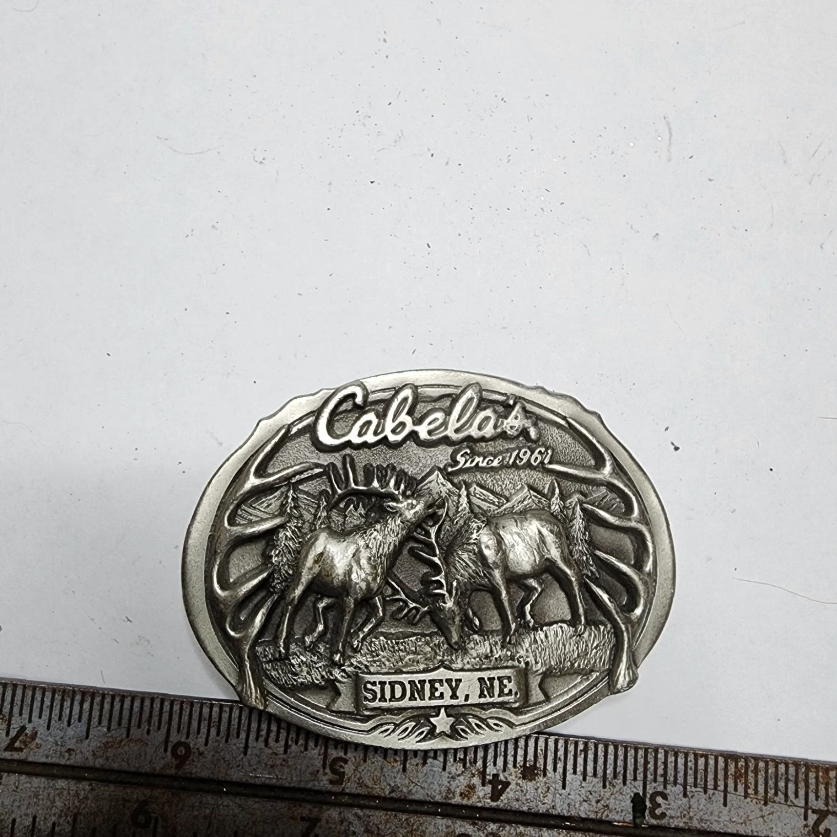 Vintage VINTAGE Cabela's Elk Antlers Belt Buckle Men Pewter Animal 60s Western Accessories Size ONE SIZE - 3 Thumbnail