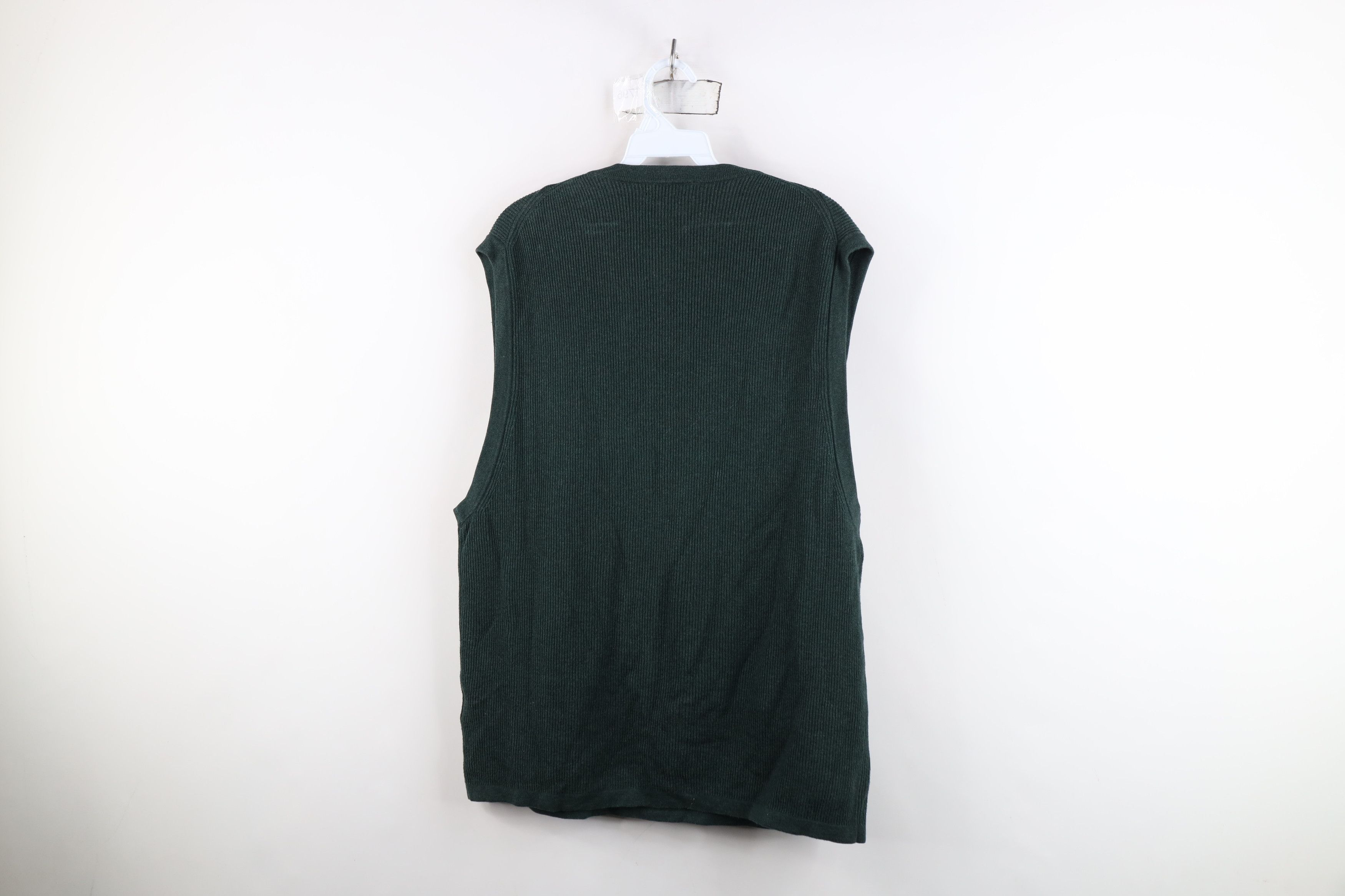 Eddie Bauer Vintage 90s Y2K Eddie Bauer Ribbed Knit Sweater Vest Green Size US M / EU 48-50 / 2 - 8 Thumbnail