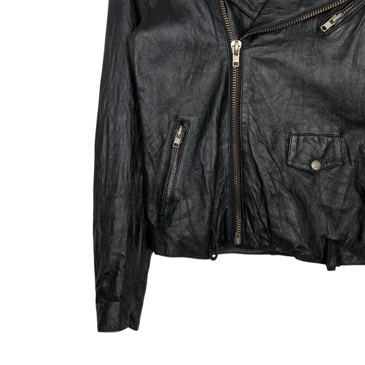 Japanese Brand 🔥VINTAGE BIKER LEATHER JACKET DOUBLE COLLAR PURETE Size US S / EU 44-46 / 1 - 6 Thumbnail
