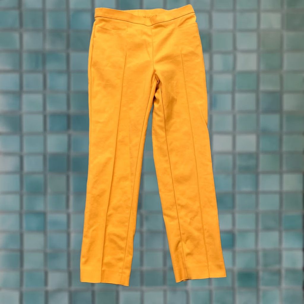 Vintage Akris Punto Pants Womens Small Orange Cotton Stretch Straight Leg Dress Pants Size 28" / US 6 / IT 42 - 1 Thumbnail