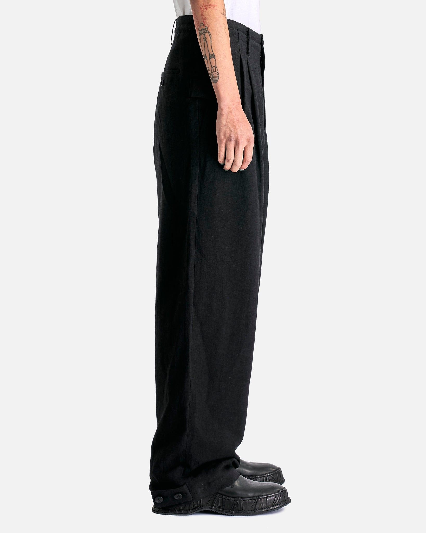 Yohji Yamamoto Yohji Yamamoto Pour Homme Linen/Rayon Tab Pants trouser wide Size US 30 / EU 46 - 3 Thumbnail