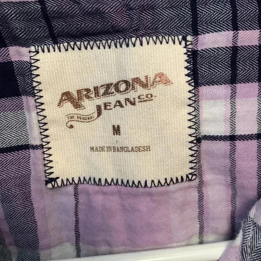 Designer Arizona Jean Co. Plaid Button-Up Shirt - Size M Size M / US 6-8 / IT 42-44 - 2 Thumbnail