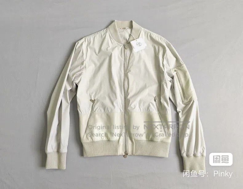 Hermes Men's leather jacket light grey hem lamb leather