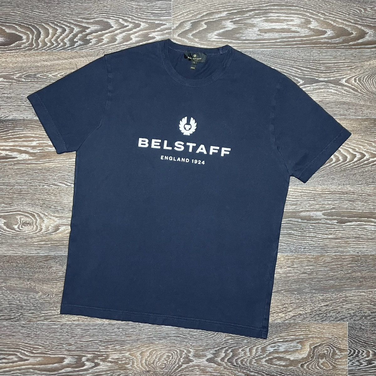 Belstaff BELSTAFF 1924 Chest Logo Print Navy Cotton Slim Fit T-shirt Size US M / EU 48-50 / 2 - 1 Thumbnail