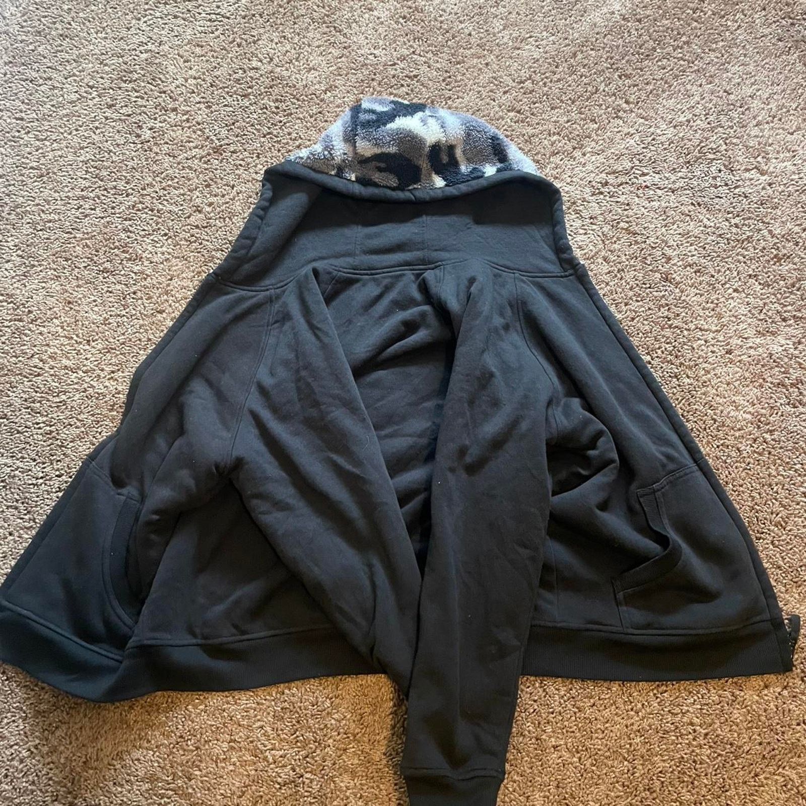 Vintage Black and grey camo hoodie Size US XL / EU 56 / 4 - 4 Thumbnail