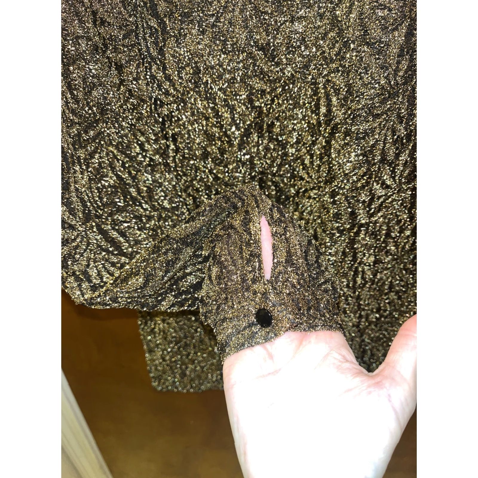 Giorgio Armani VINTAGE Giorgio Armani Blouse Women's 46/12 Gold Metallic Art Deco 1980s Italy Formal Size L / US 10 / IT 46 - 5 Thumbnail