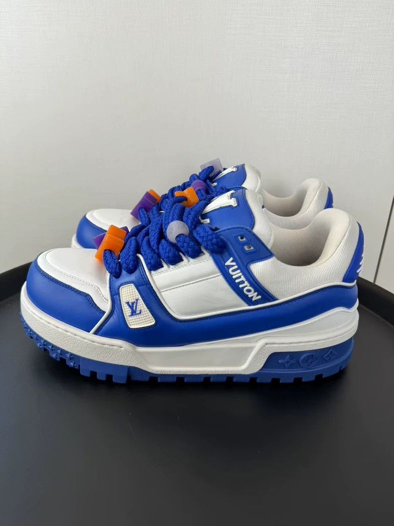 Louis Vuitton Louis Vuitton White and blue chubby trainer sneakers Size US 8 / EU 41 - 1 Thumbnail