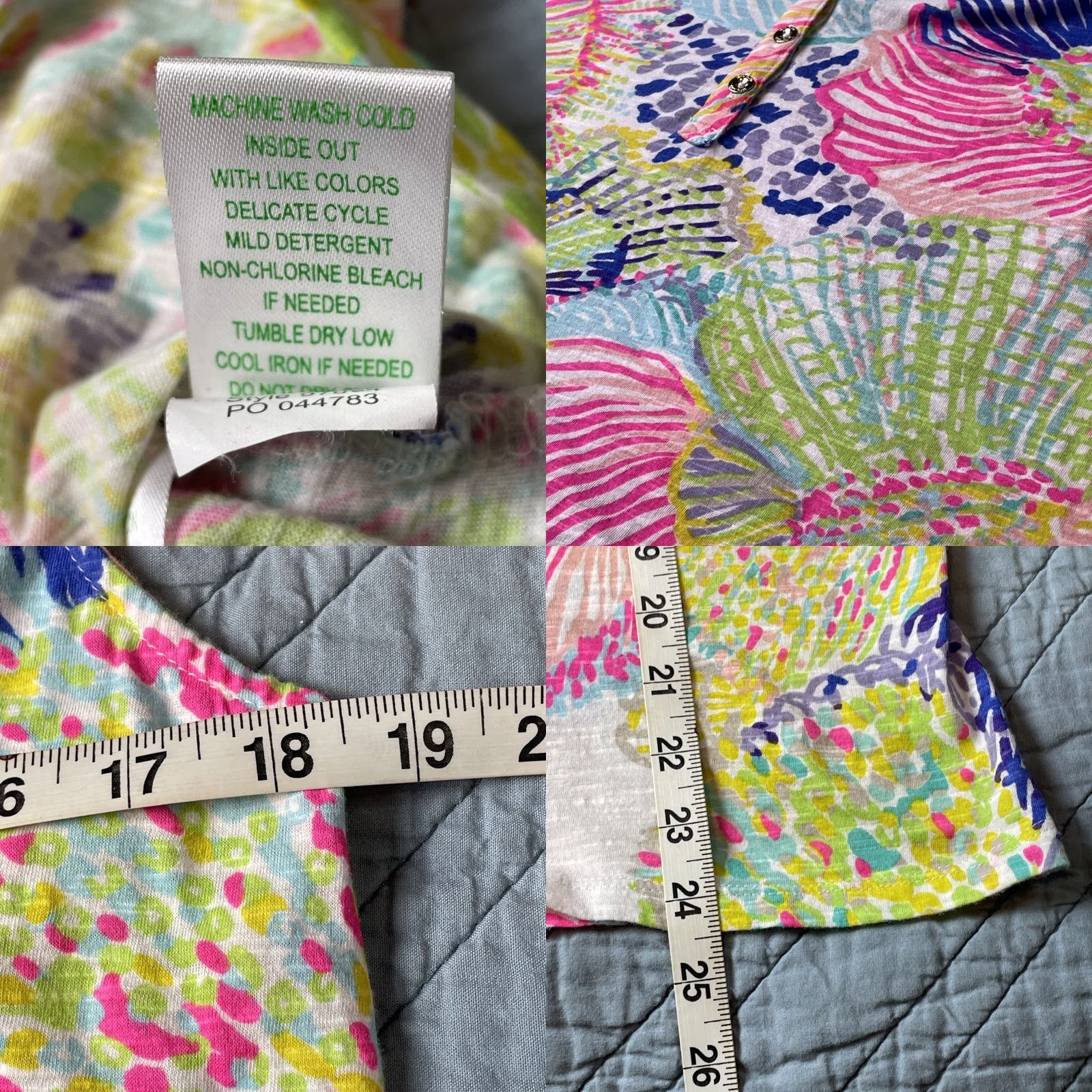 Lilly Pulitzer Lilly Pulitzer Tank Top M Multicolor Floral Beach Spring Summer Womens Roar Of The Seas Green Pink Purple V-Neck Sleeveless Cotton Size M / US 6-8 / IT 42-44 - 8 Thumbnail