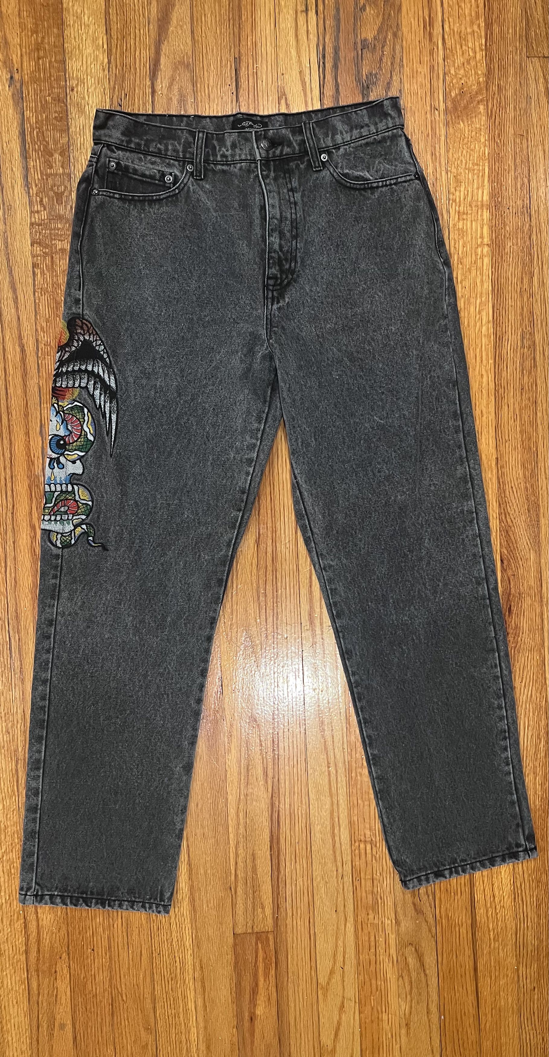 Ed Hardy ED HARDY Battle Skull Loose Fit Jeans Size US 32 / EU 48 - 1 Thumbnail