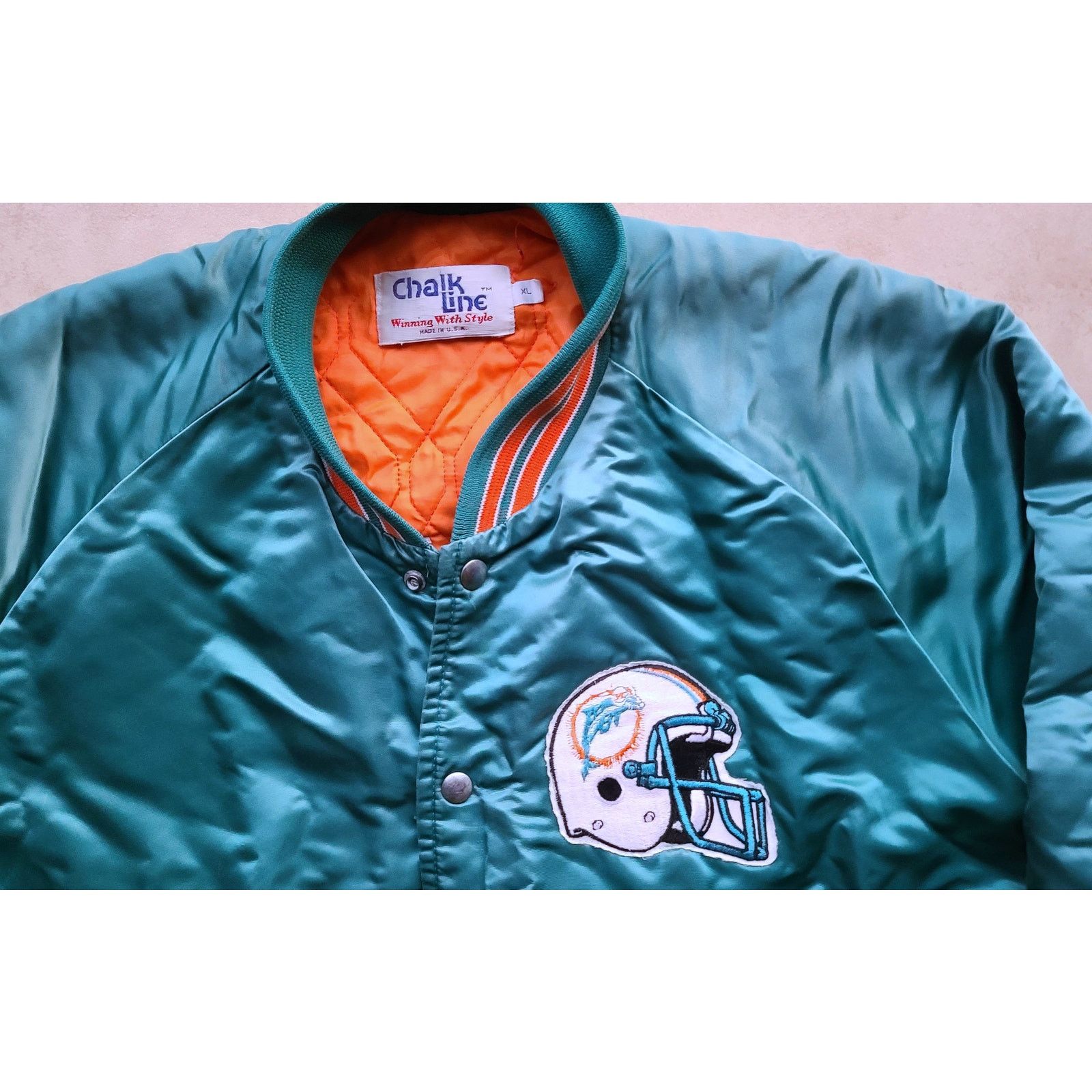 NFL × Starter Miami Dolphins 80s STARTER satin XL teal NFL Pro vintage Size US XL / EU 56 / 4 - 4 Thumbnail