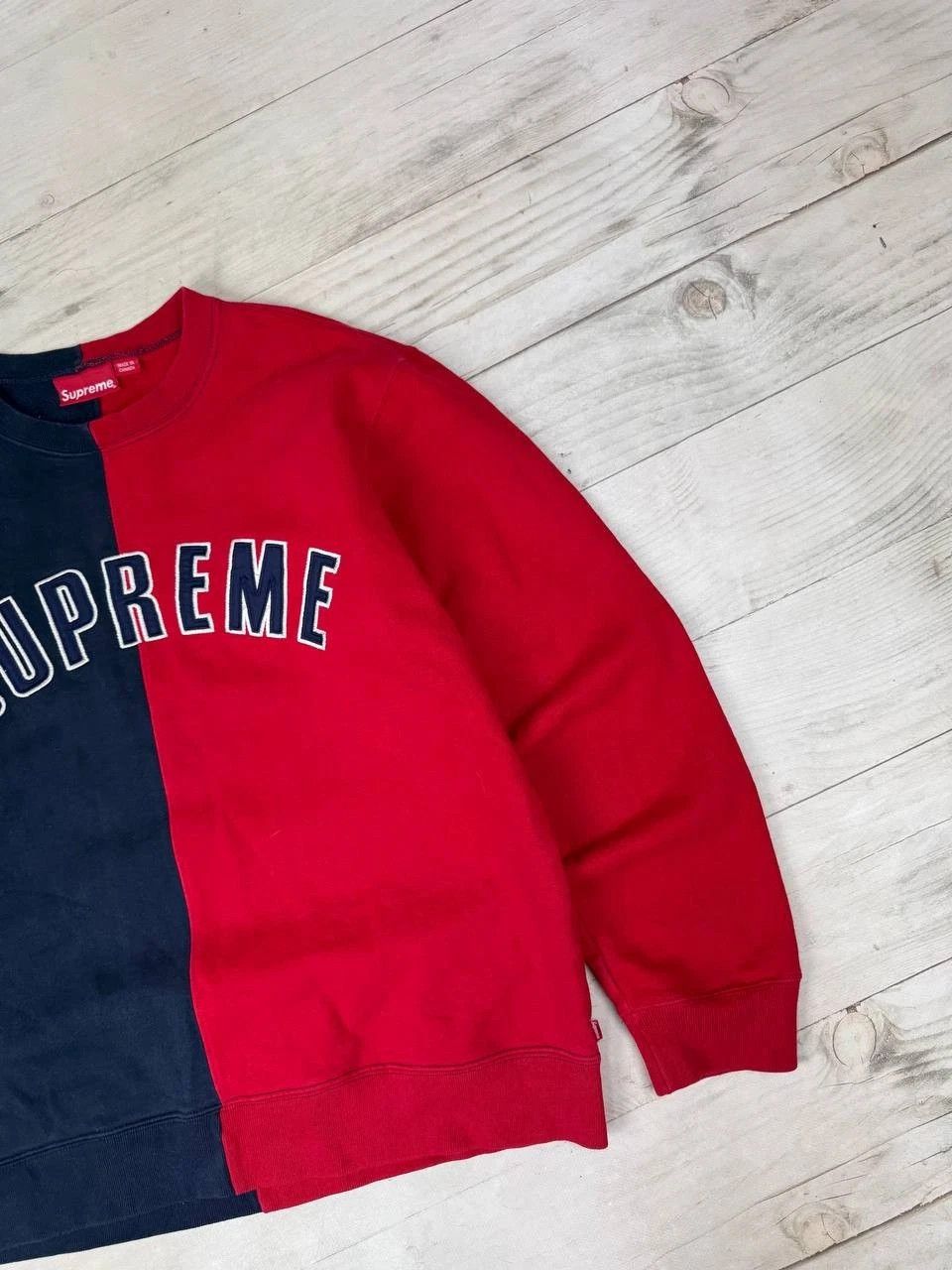 Supreme Supreme Split Sweatshirt Men Size XL Blue Red Size US XL / EU 56 / 4 - 2 Thumbnail