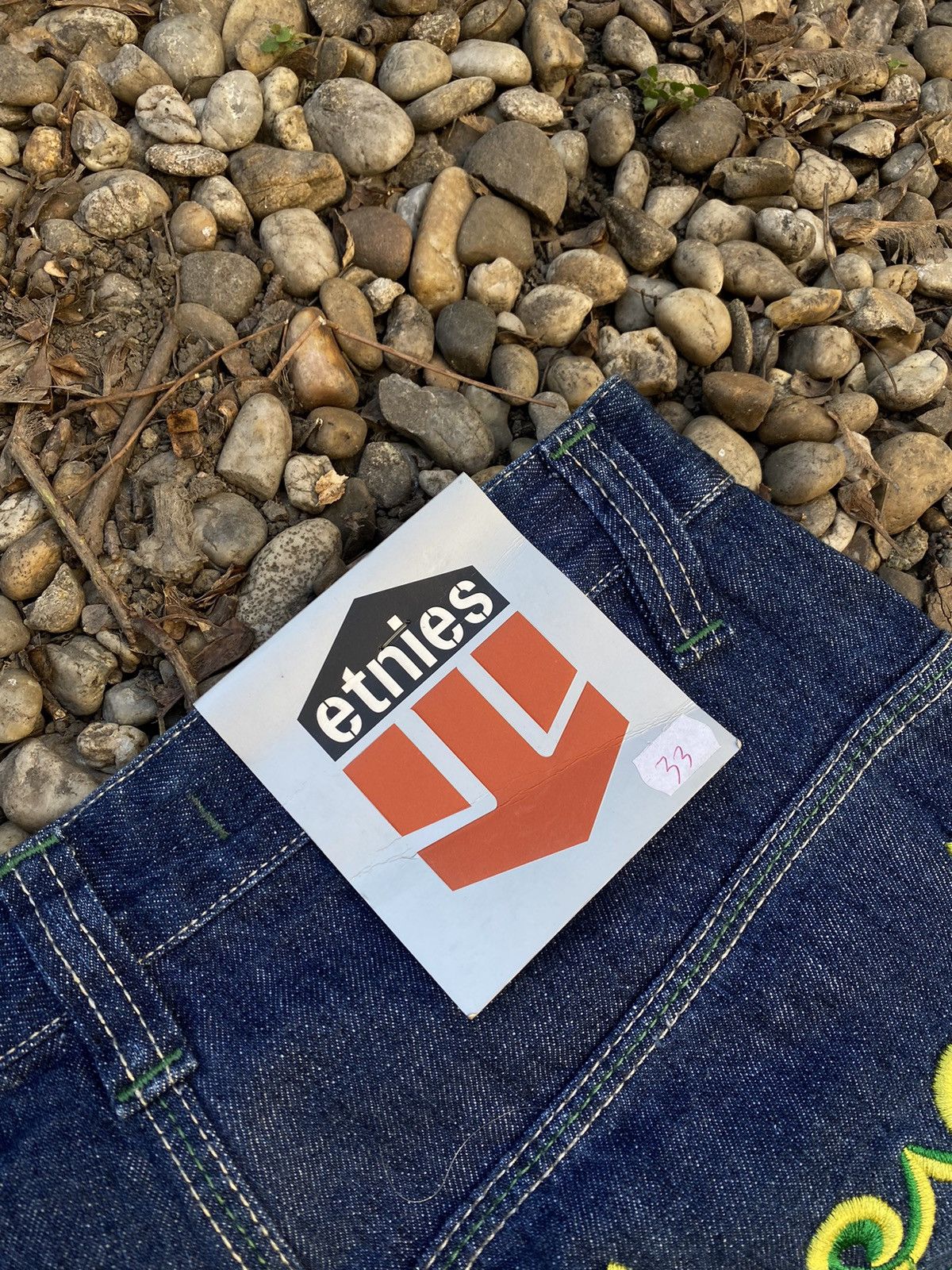 Etnies Vintage Etnies Skull Embroidered Logo Baggy Jeans Size US 33 - 5 Thumbnail