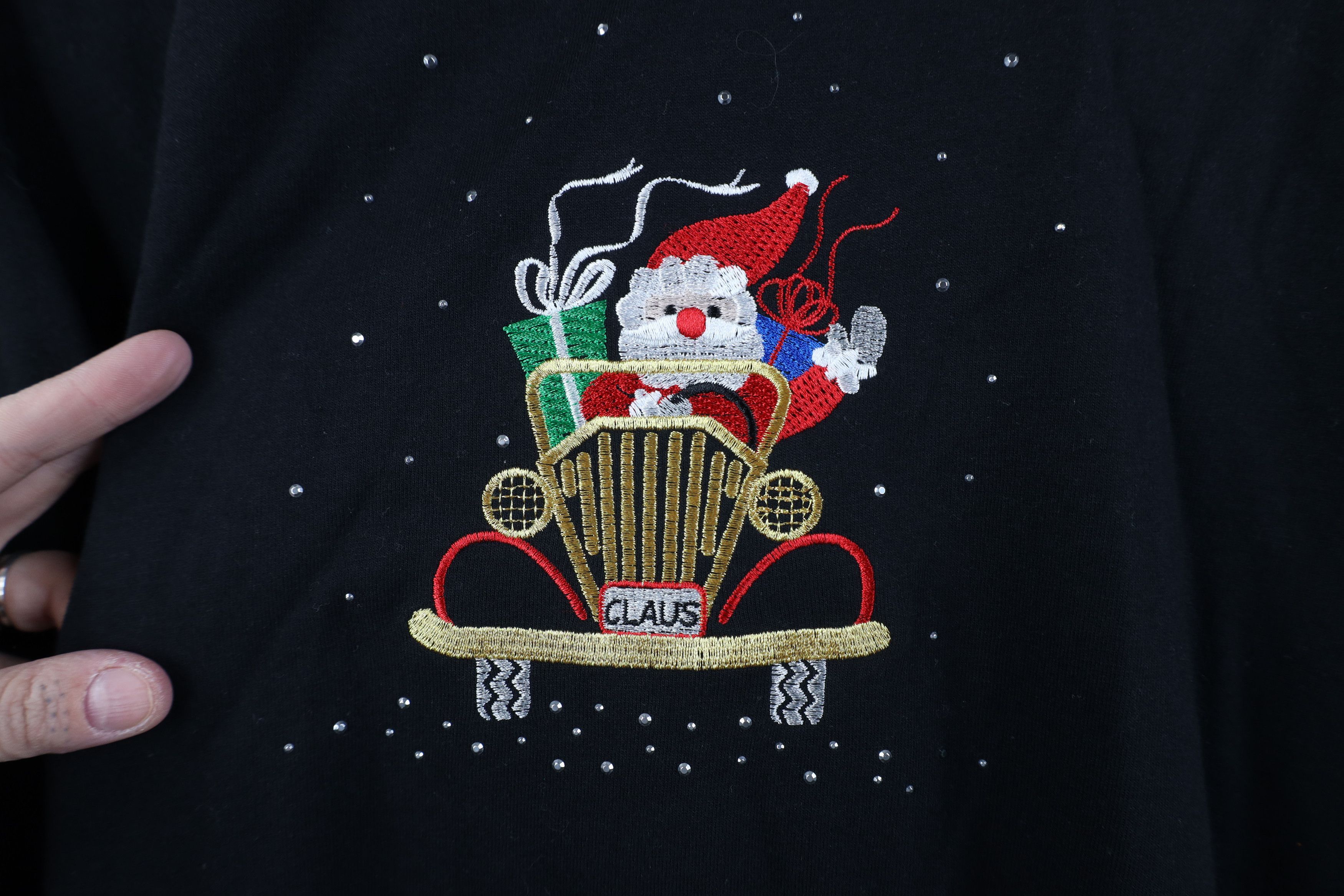 Vintage Deadstock Vintage 90s Christmas Santa Claus Sweatshirt Size L / US 10 / IT 46 - 4 Thumbnail