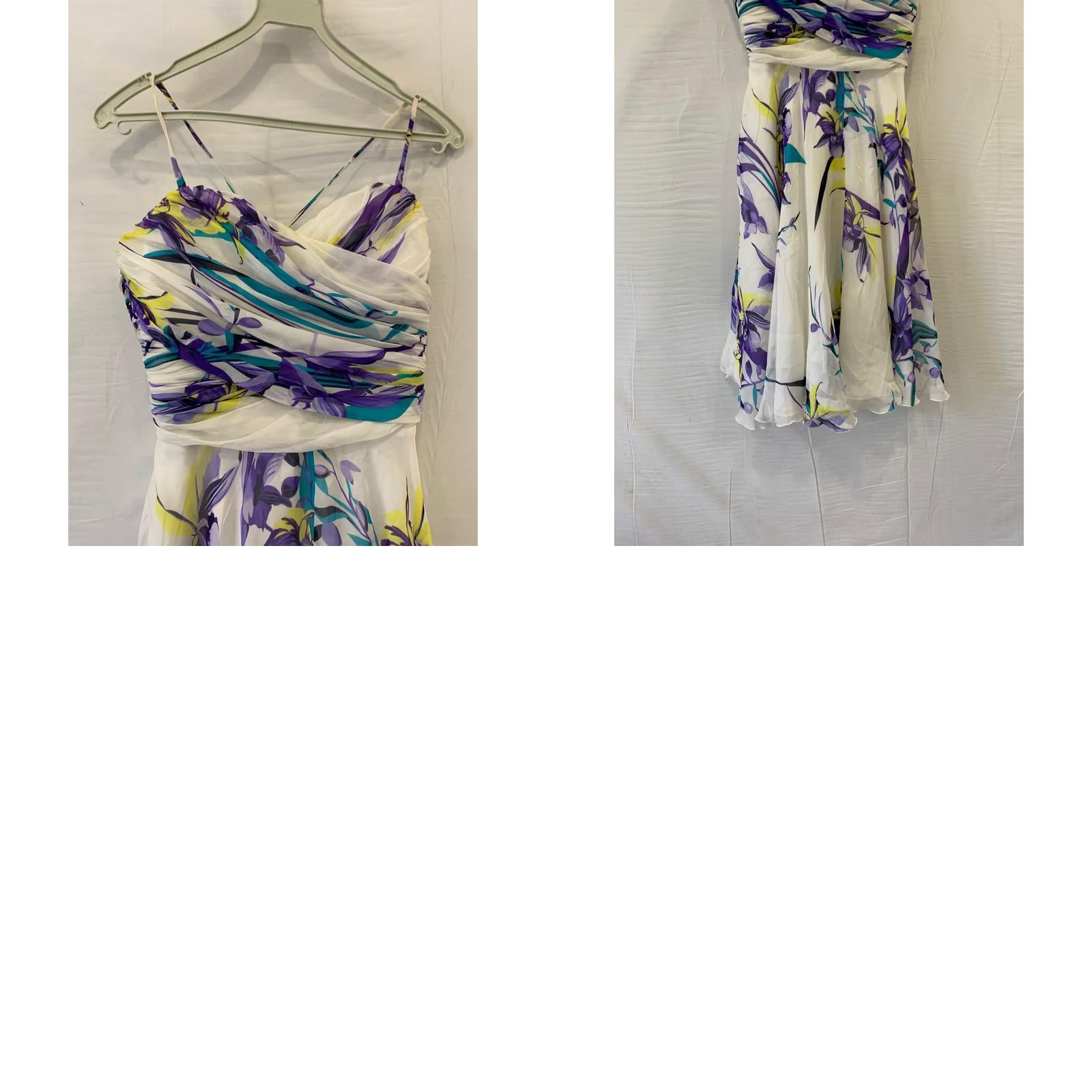 Versace VJC Versace Jeans Couture Floral Chiffon Dress Women 4 Midi Purple Italy Cocktail Party Size 27" / US 4 / IT 40 - 8 Thumbnail