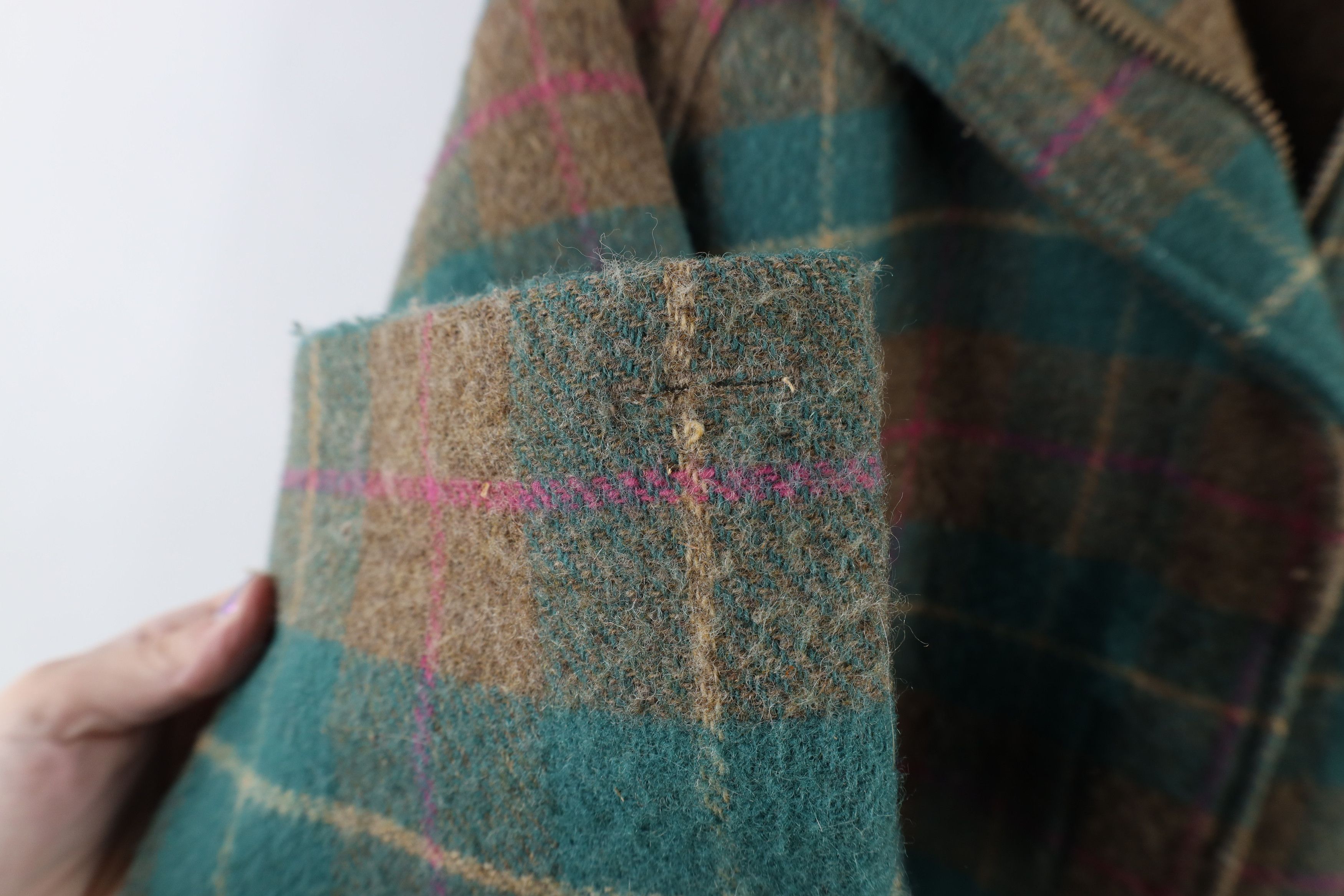 Vintage 90s Woolrich Wool Rainbow Plaid Jacket USA