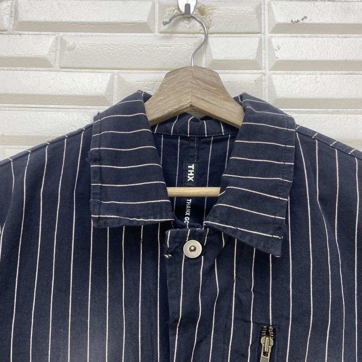 Japanese Brand Japanese Brand Thanx God Stripes Distressed Denim Jacket Size US S / EU 44-46 / 1 - 16 Thumbnail