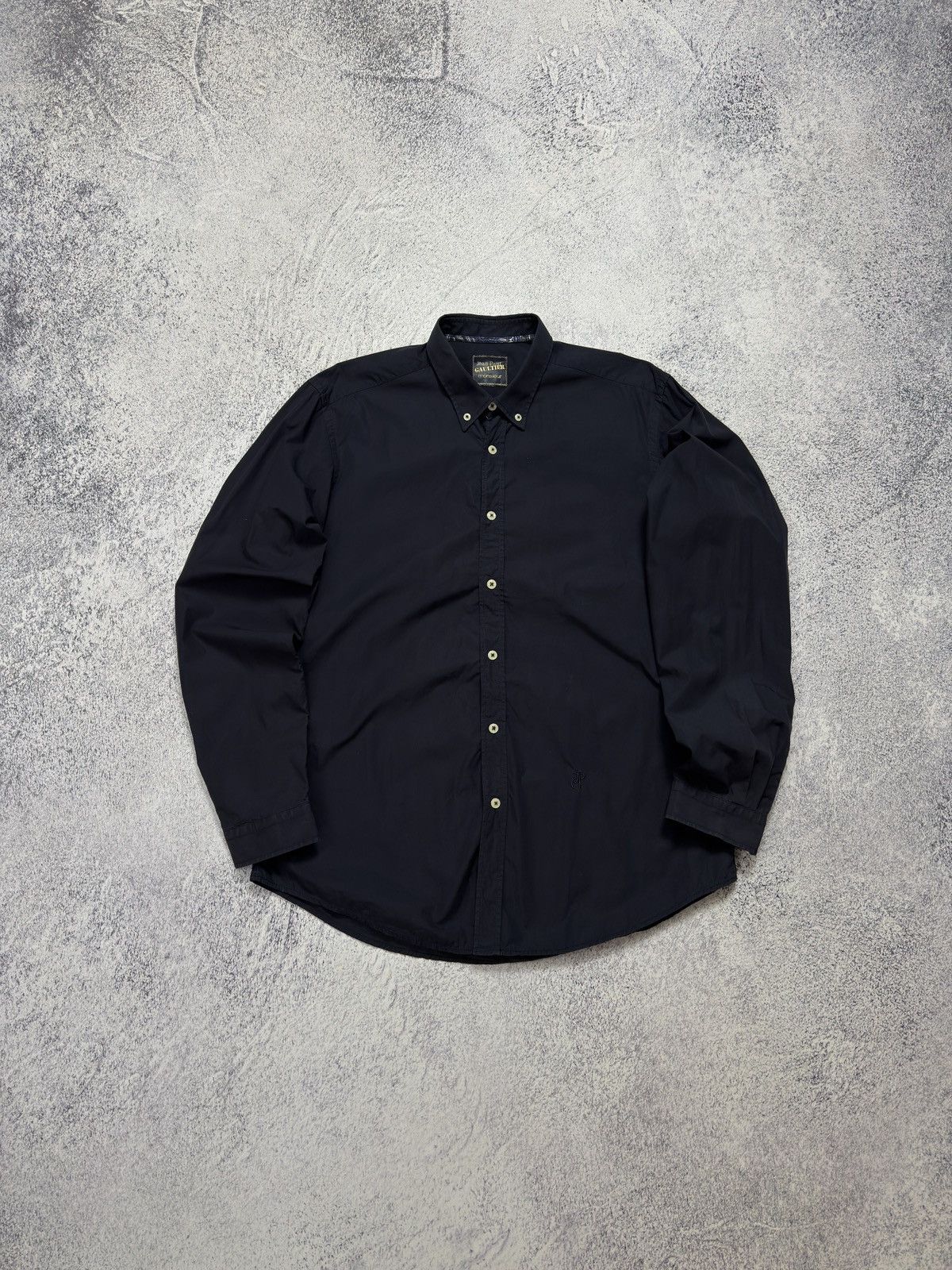 Jean Paul Gaultier Jean Paul Gaultier Monsieur Vintage Navy Button-Up Shirt Size US L / EU 52-54 / 3 - 1 Thumbnail