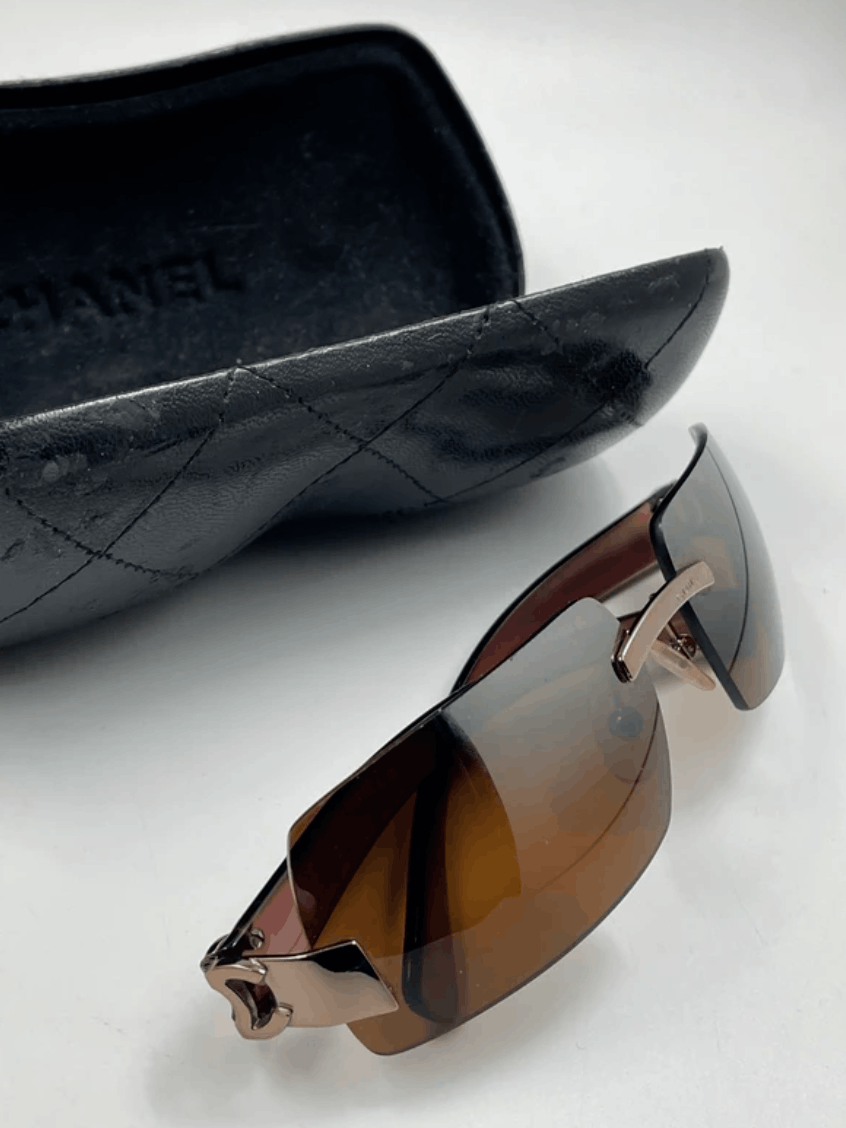 Chanel CHANEL Sunglasses 4048 Rimless Rhinestone 4017 Shields RI832 Size ONE SIZE - 1 Thumbnail