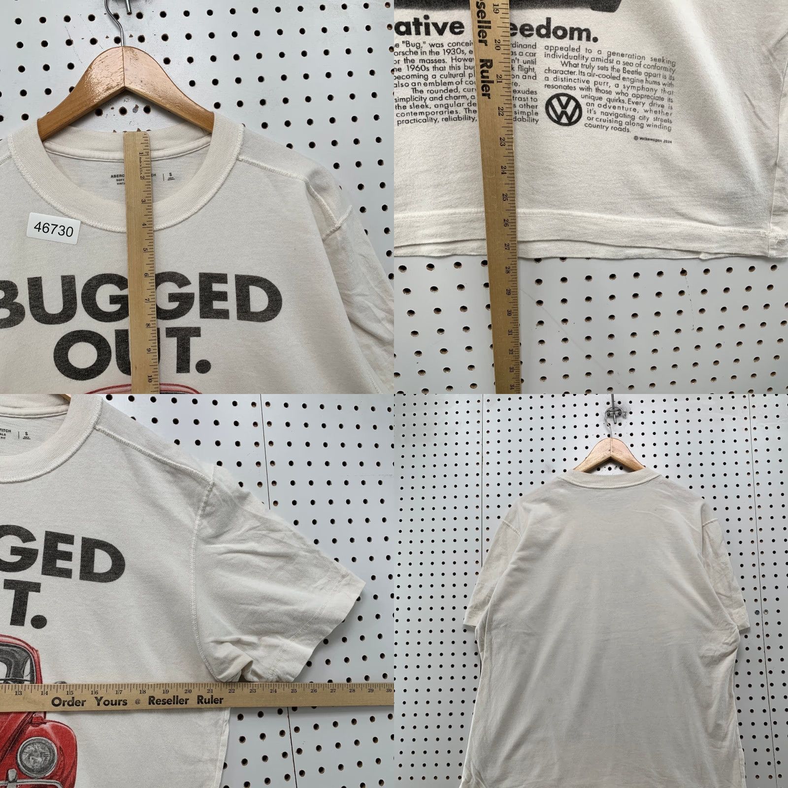 Abercrombie & Fitch Abercrombie & Fitch VW T Shirt Mens Small Beige Volkswagen Bug Car Graphic Size US S / EU 44-46 / 1 - 8 Thumbnail