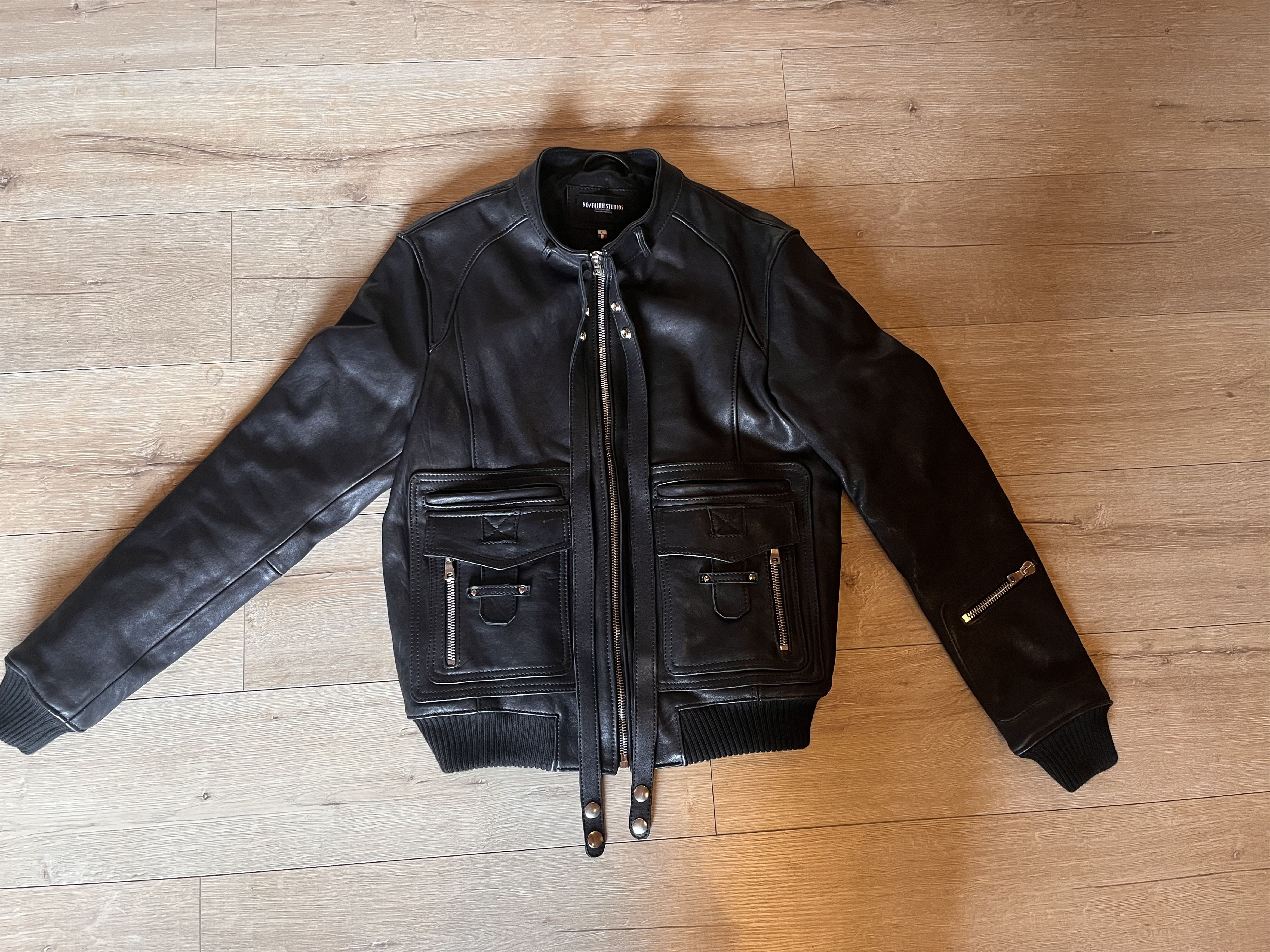 No Faith Studios Heavy Flight Shearling Jacket Brown/Black No Faith Studios Heavy Flight Shearling Jacket Brown/Black