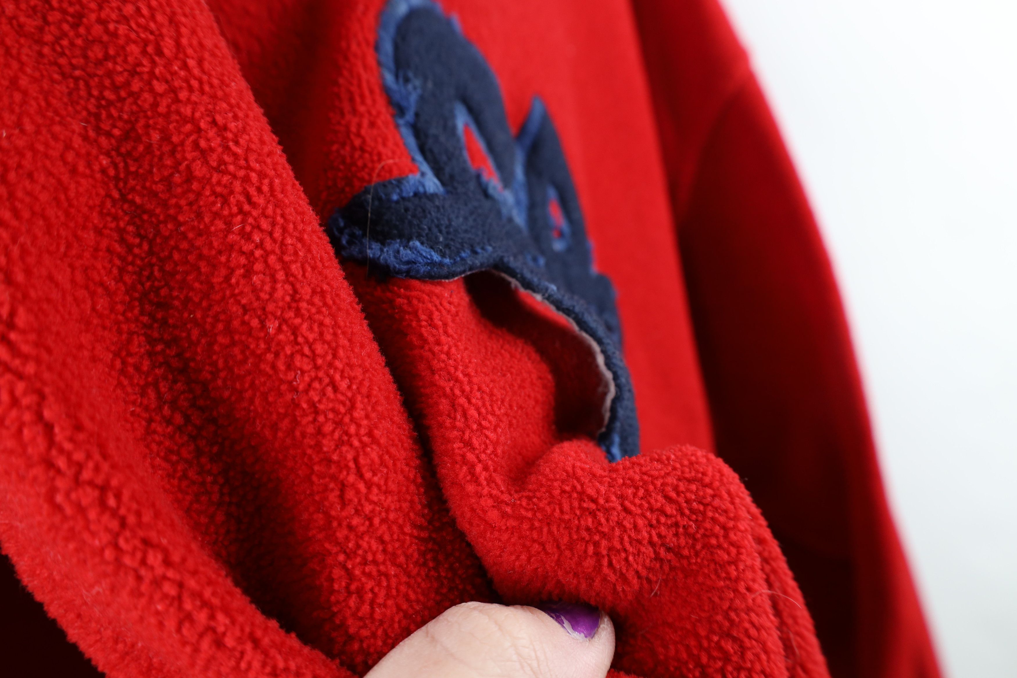 Fubu × Vintage Vintage 90s FUBU Spell Out Baggy Hip Hop Fleece Hoodie Red Size US S / EU 44-46 / 1 - 6 Thumbnail