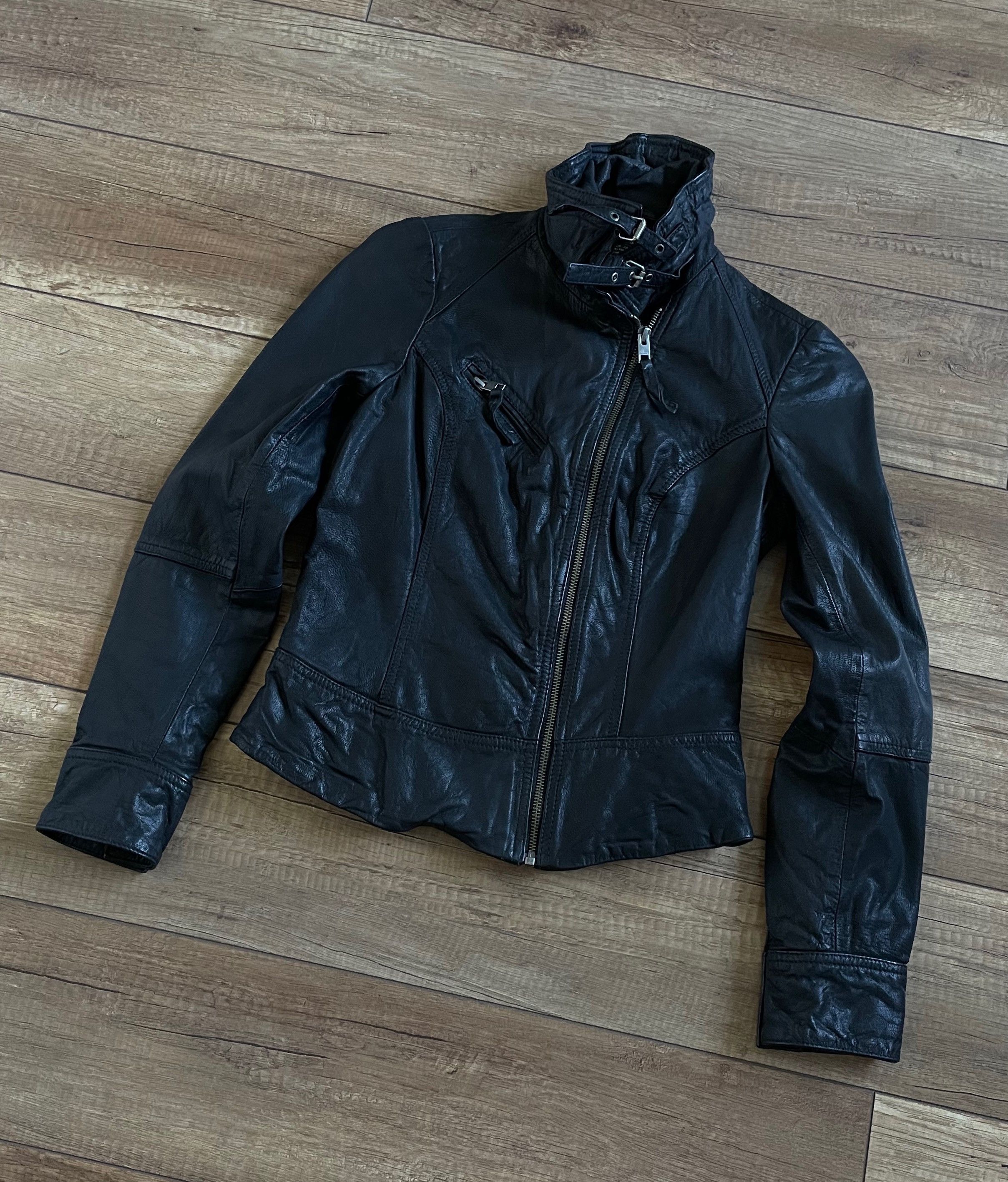 Allsaints AllSaints Black Belvedere Leather B 3 Bomber Style Jacket Size S / US 4 / IT 40 - 4 Thumbnail