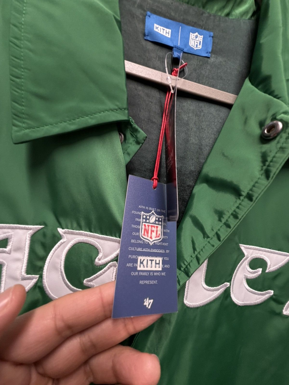 47 Brand × Kith Kith x 47 brand x NFL - Eagles Coaches Jacket - XL Size US XL / EU 56 / 4 - 7 Thumbnail