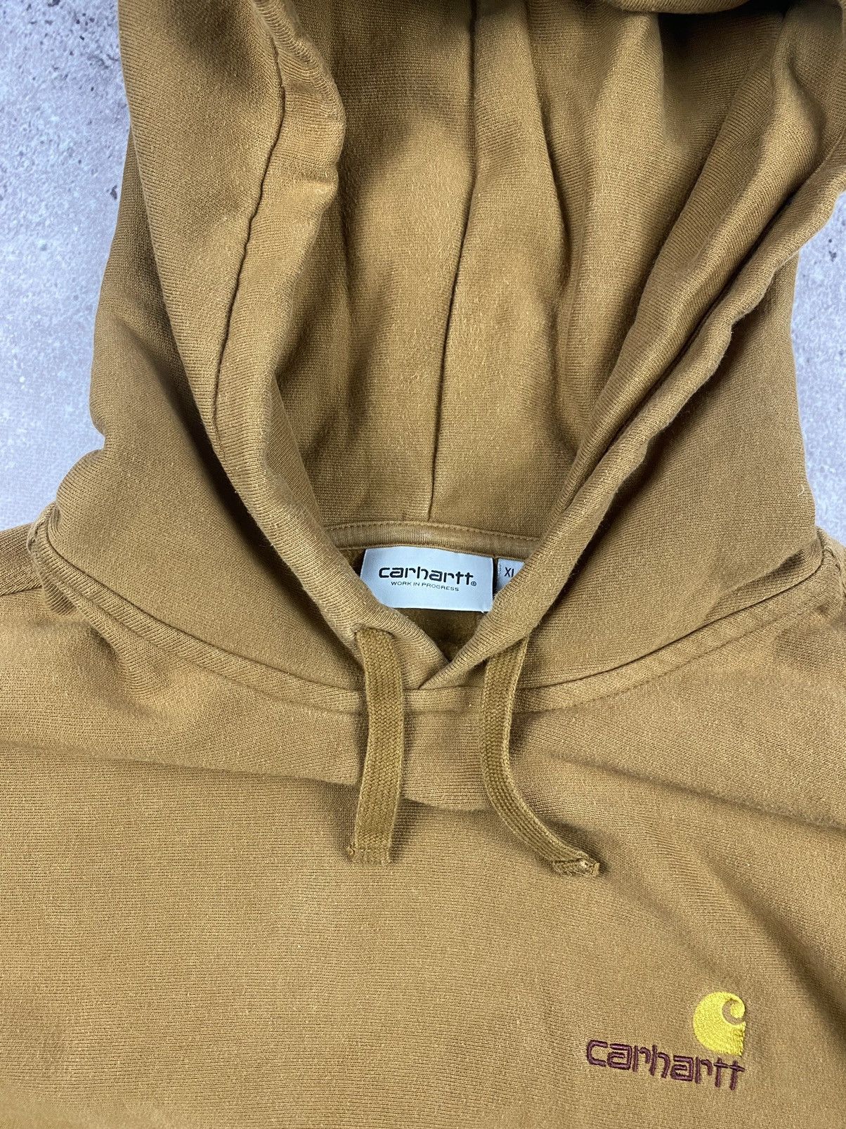 Carhartt × Vintage Vintage Carhartt baggy Y2K Brown/caramel embroider hoodie Size US XL / EU 56 / 4 - 4 Thumbnail