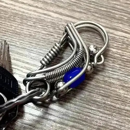 Other Blue Matte Bead Handicraft Mechanical KeyRing Size ONE SIZE - 3 Thumbnail