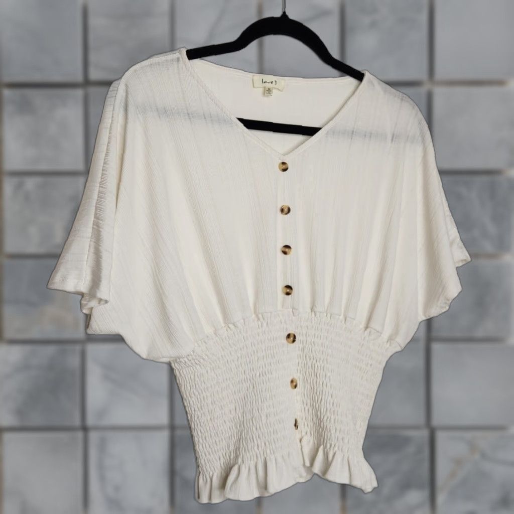 Vintage VINTAGE Love J T-Shirt Womens Y2K Peplum Batwing Renaissance Fairy Goth Whimsy Peasant White M Sportswear Size M / US 6-8 / IT 42-44 - 1 Thumbnail