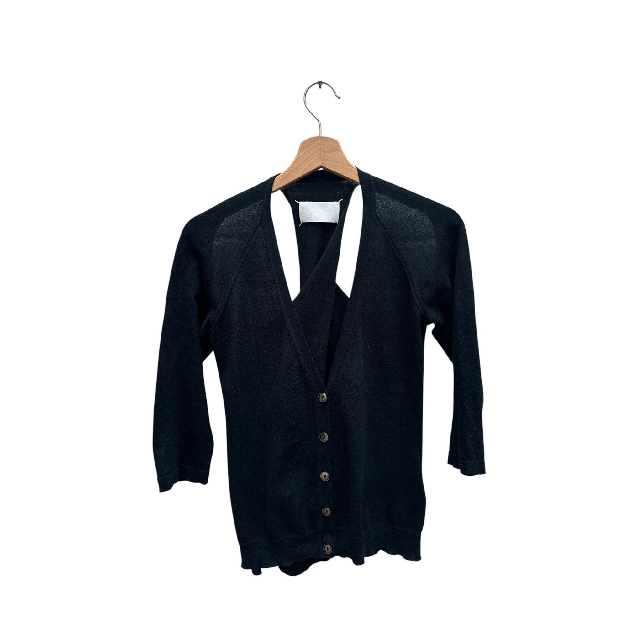 Maison Margiela SS 2006 Black Open Back Cardigan Size L / US 10 / IT 46 - 1 Thumbnail