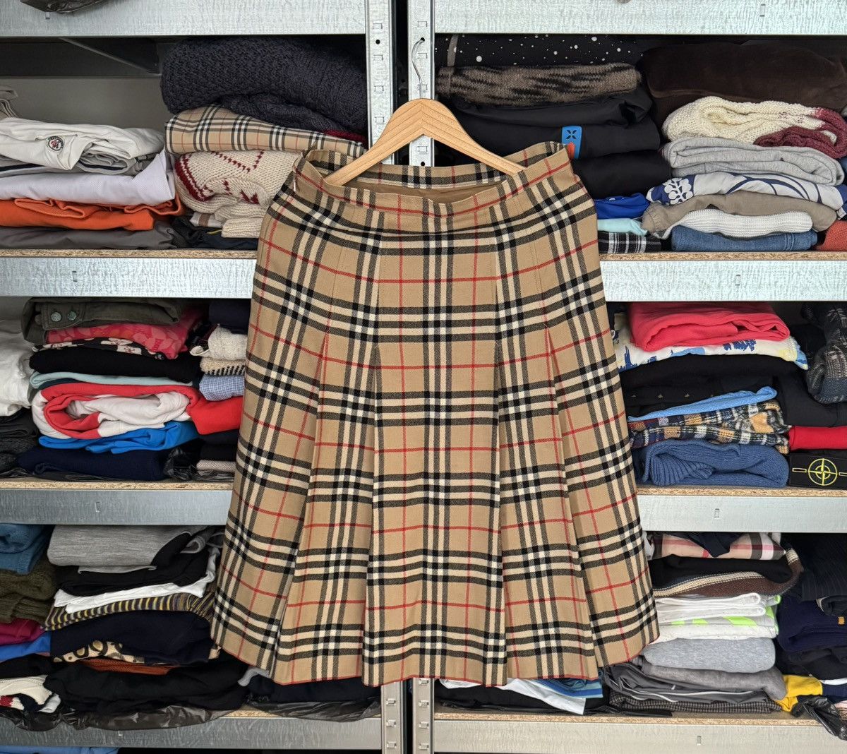 Burberry × Vintage Burberry nova check Chekered long skirt casual Burberrys 90s Size 25" / US 0 / IT 36 - 16 Thumbnail