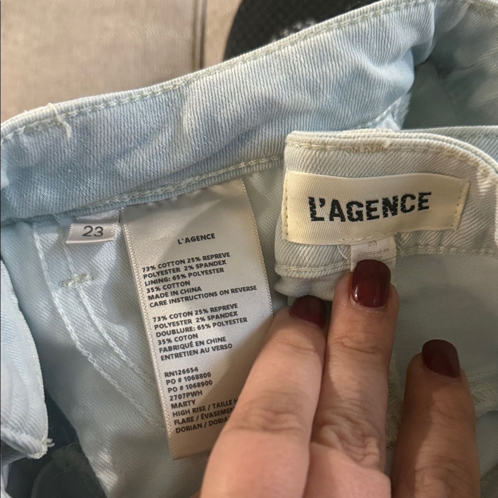 L'AGENCE L'AGENCE Marty high waist light wash flare denim jeans 23 Size 23" - 2 Thumbnail