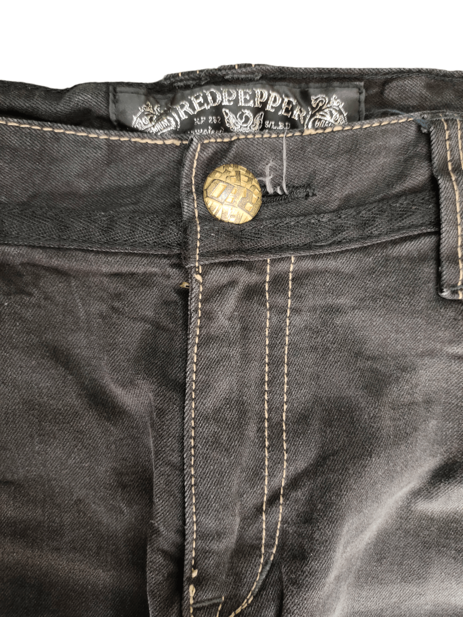 Vintage Red Pepper Wing & UK Flag Embroidered Denim Ed Hardy Y2k Size US 36 / EU 52 - 17 Thumbnail