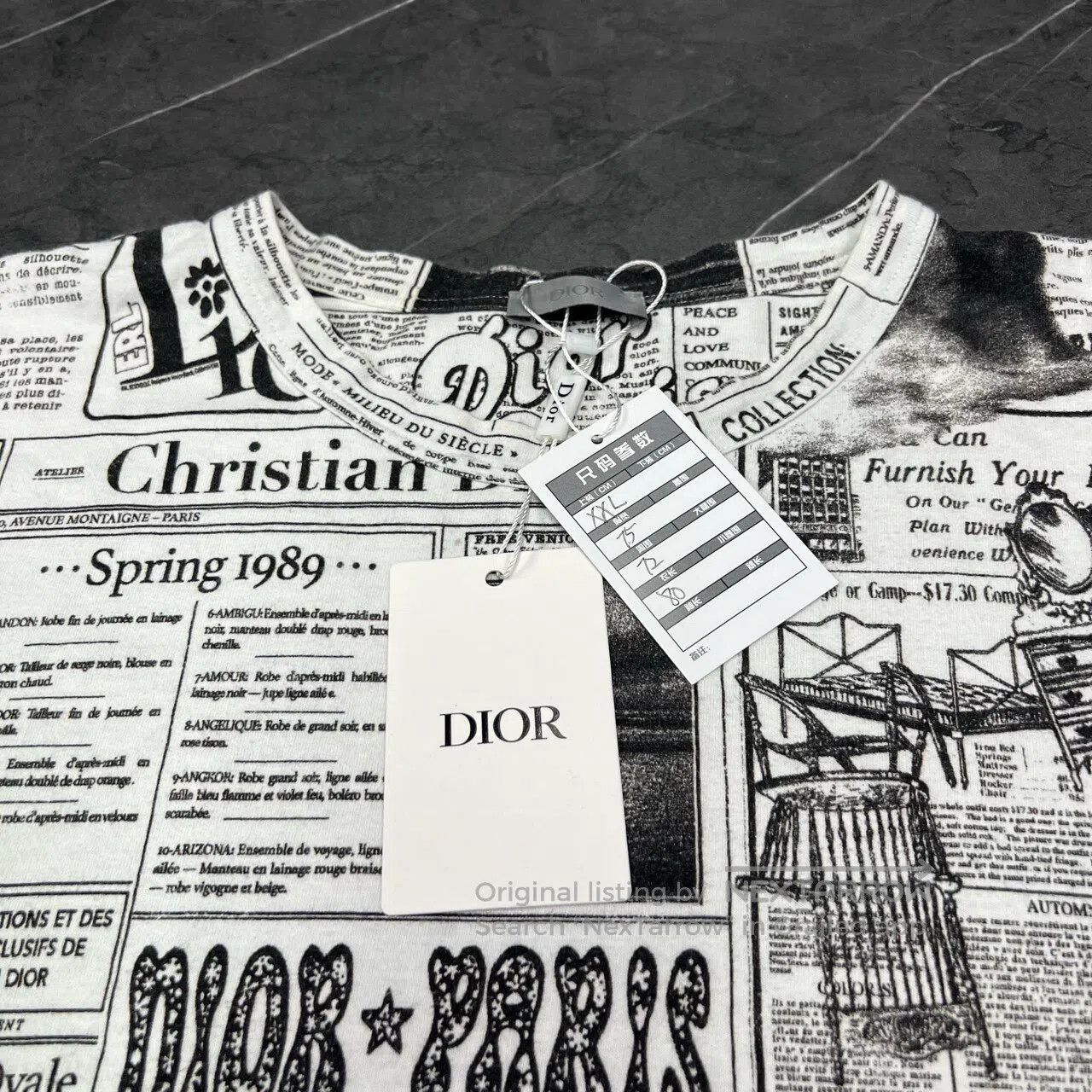 Dior Dior 23FW ERL Collaboration Peace & Love Newspaper Print S Size US XXL / EU 58 / 5 - 3 Thumbnail