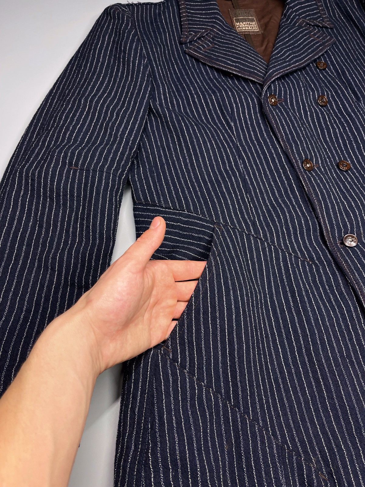 Marithe + Francois Girbaud Marithe Francols Girbaud Hickory Asymmetric Denim Jacket Size US M / EU 48-50 / 2 - 5 Thumbnail