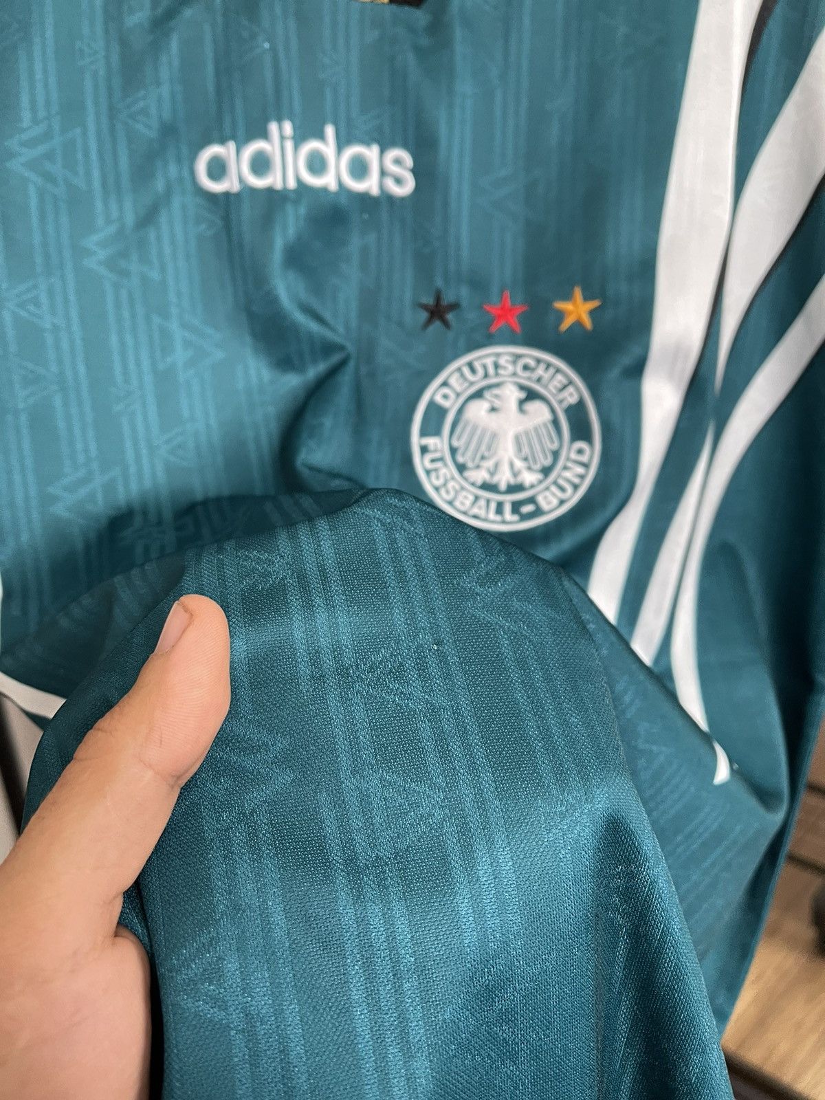 Adidas 1996/1997 Adidas Germany Deutschland Vintage Soccer Jersey Size US L / EU 52-54 / 3 - 14 Thumbnail