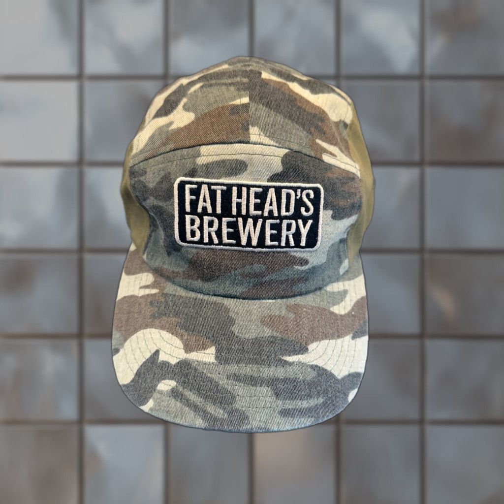 Vintage Fat Head's Brewery Hat Cap Mens Green Camo 5 Panel Adjustable Strapback OSFM 1 Size Size ONE SIZE - 1 Thumbnail