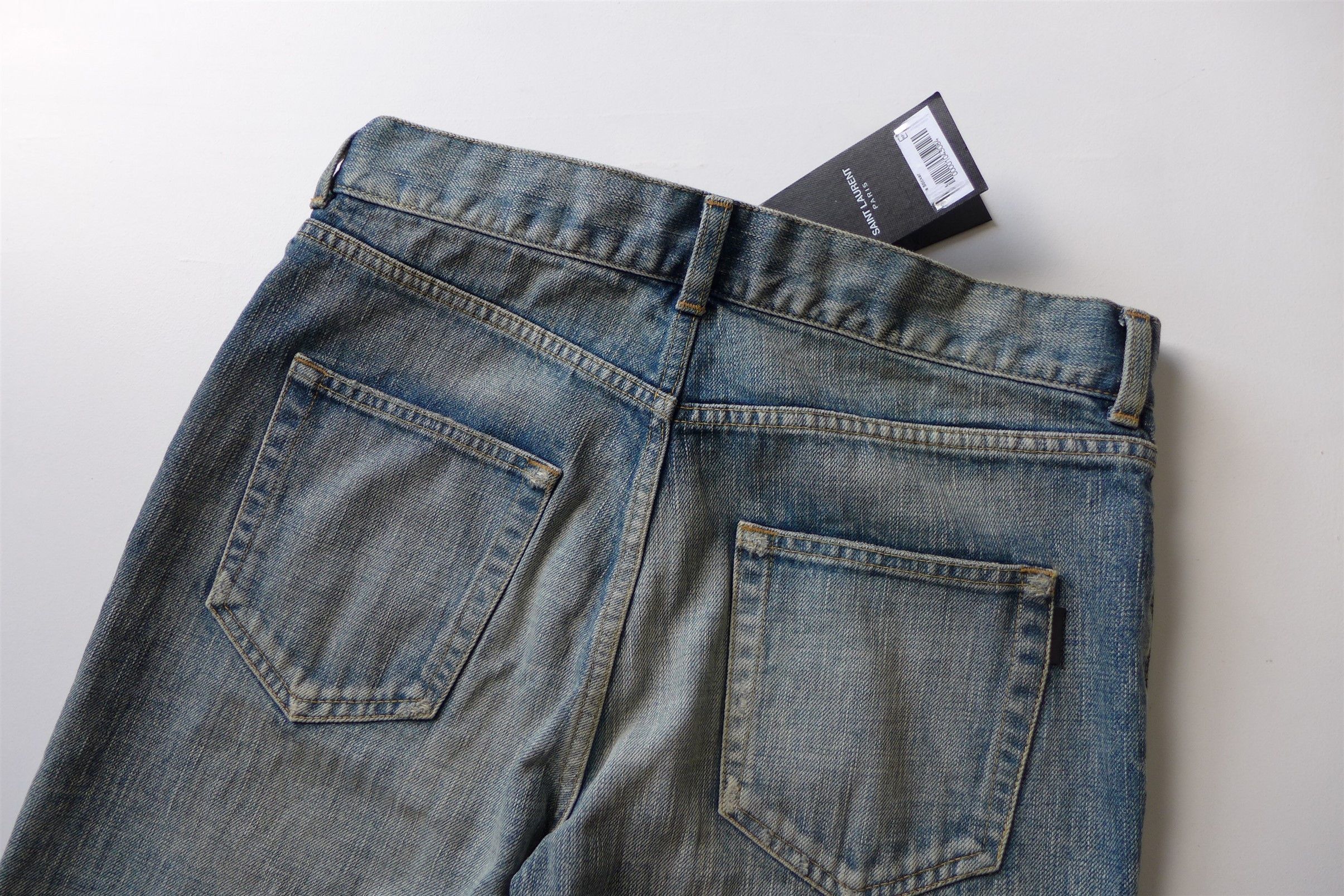 Saint Laurent Paris Saint Laurent D02 Denim Jeans - Dirty Old Vintage Blue Wash Size US 30 / EU 46 - 9 Thumbnail