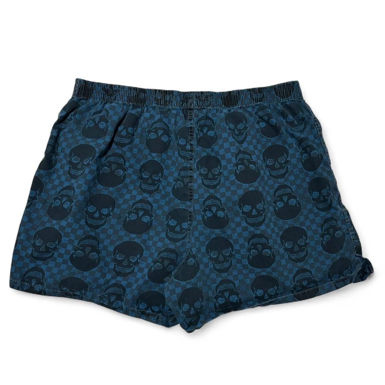 Vintage Vintage Y2K Blue All Over Print Skull Head Boxers Shorts Size 32 - 5 Thumbnail