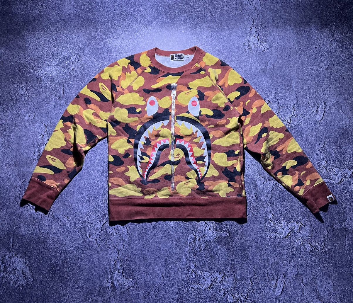 image of Crewneck Bape Shark Orange Camo Size S, Men's