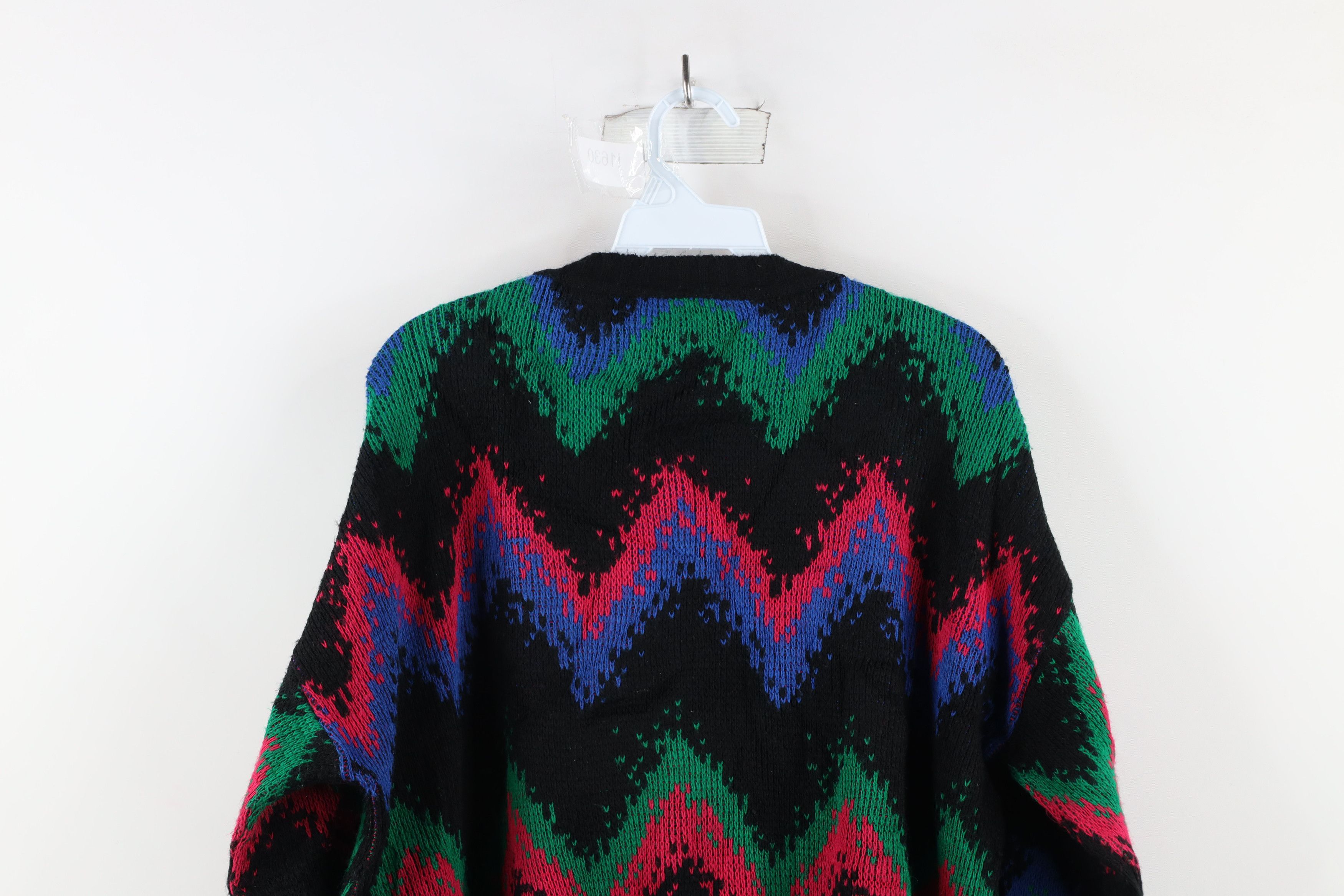 Vintage Vintage 90s Coogi Style Rainbow Zig Zag Knit Sweater Size XXL / US 16-18 / IT 52-54 - 8 Thumbnail