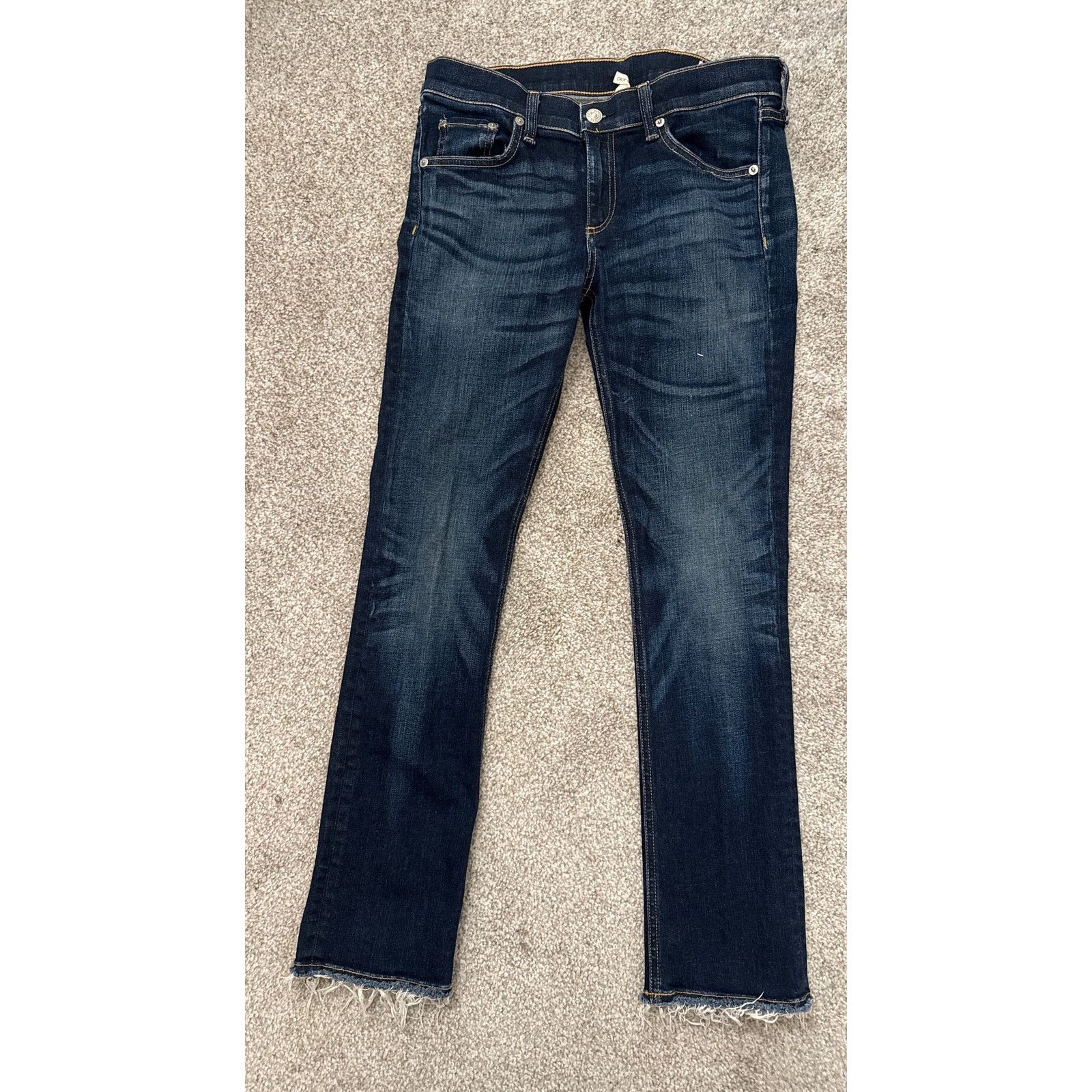 Rag & Bone Rag & Bone Frayed Doheny Dark Wash Raw Hem Crop Jean, 28 Size 28" / US 6 / IT 42 - 5 Thumbnail