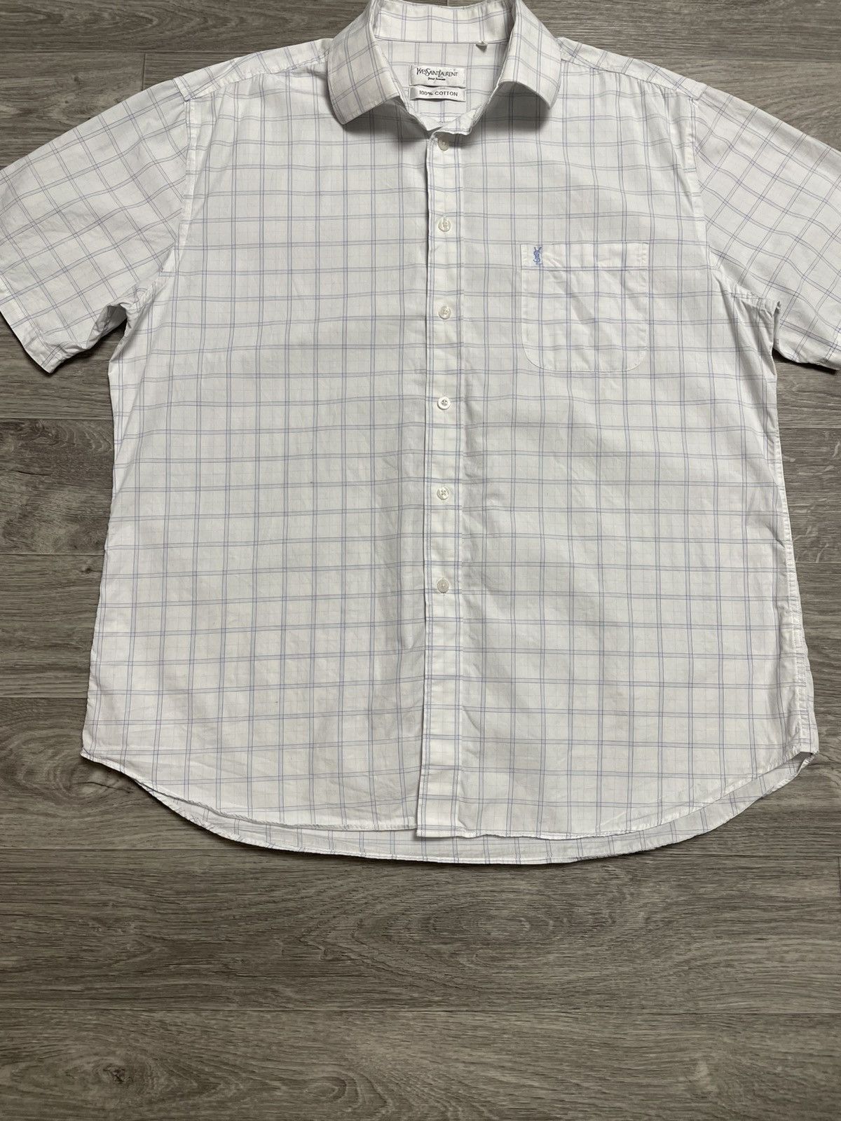 Yves Saint Laurent Vintage Yves Saint Laurent YSL Checkered Short Sleeve Shirt Size US XL / EU 56 / 4 - 3 Thumbnail
